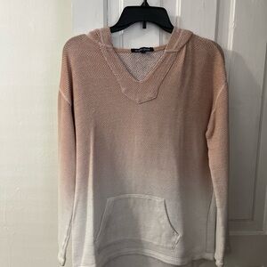 Ocean Drive Dusky Pink to White Ombre Hooded Sweatshirt